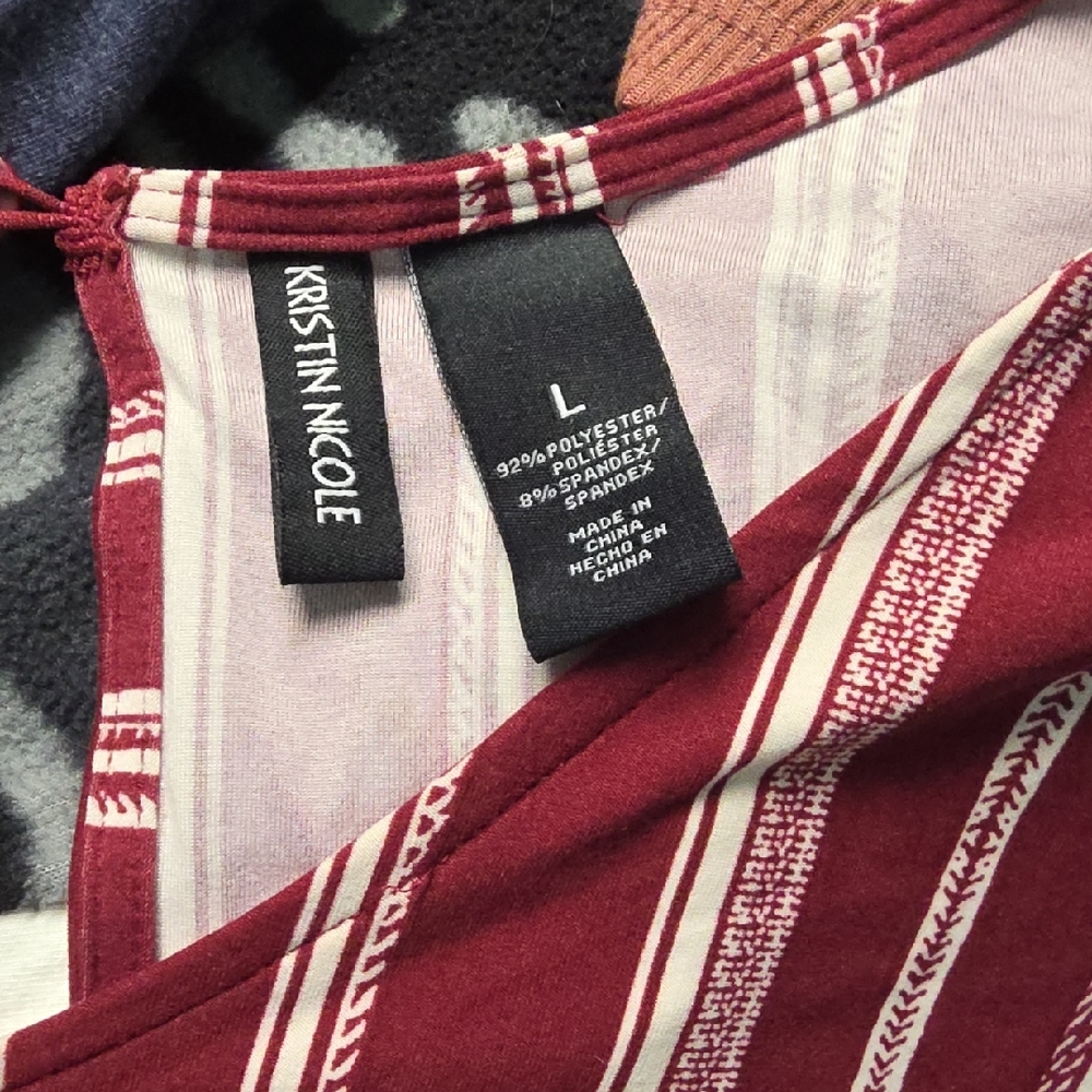 Kristin Nicole Striped Red and White Top